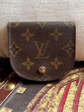 💚Louis Vuitton Monogram Grousette Coin Pouch - Brown & Gold💚